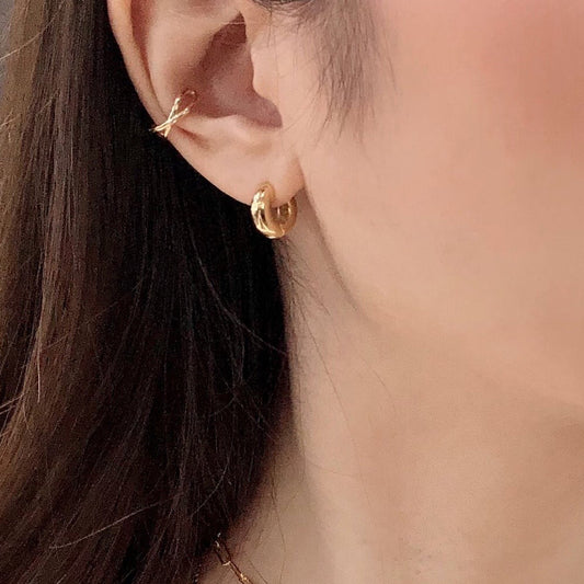 Simple Round Bold Tiny Hoops Earrings