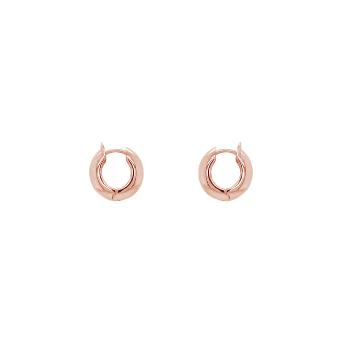 Simple Round Bold Medium Hoops Earrings