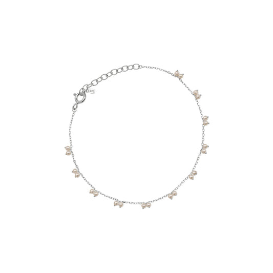 Double Mini Pearl Station 925 Bracelet