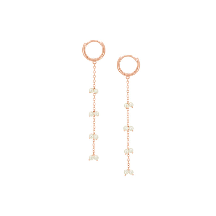 Long Thread Freshwater Pearl Chain Earrings