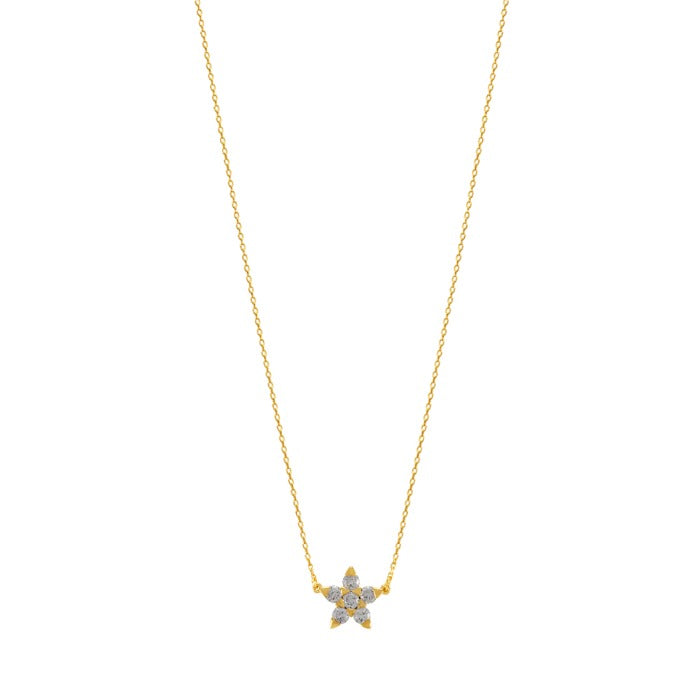 Five Leaves Flower CZ Necklace