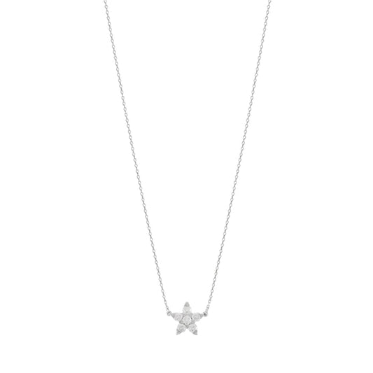 Five Leaves Flower CZ Necklace