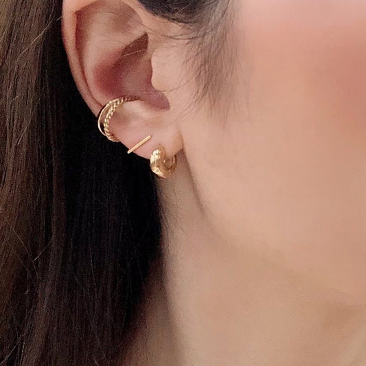Textured Bold Tiny Hoops Earrings