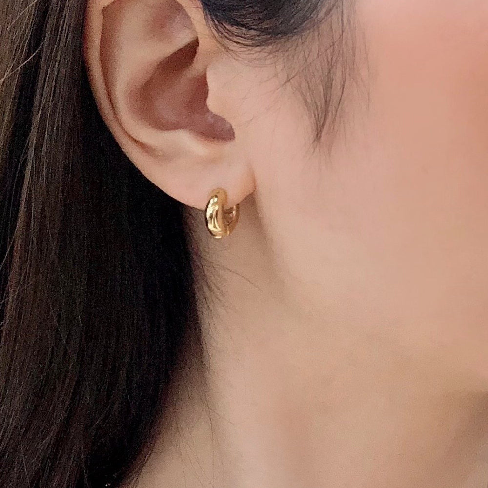 Simple Round Bold Tiny Hoops Earrings