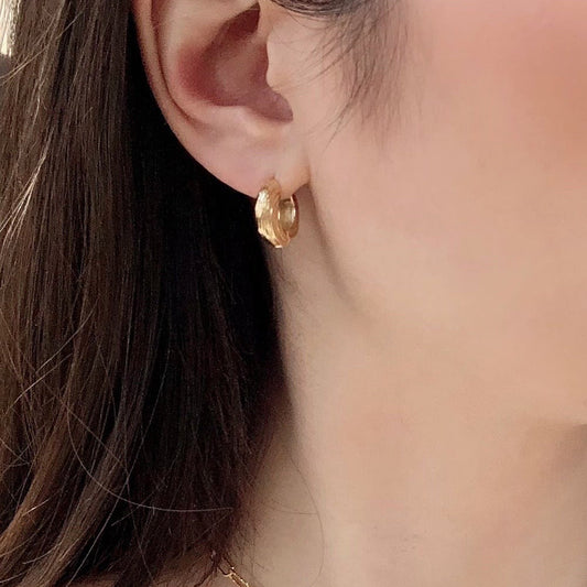 Textured Bold Medium Hoops Earrings
