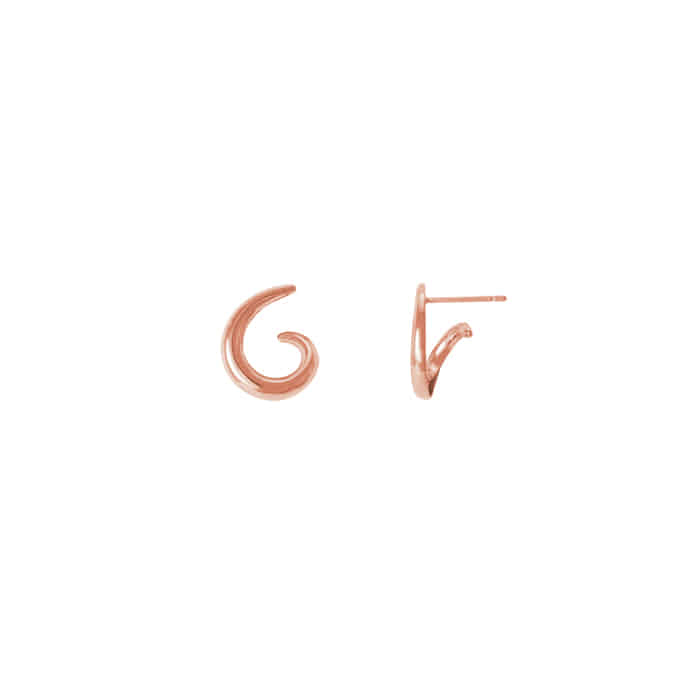 Geometric Twist Round Push back Stud Earrings