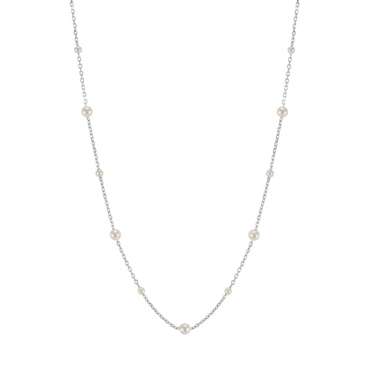 Freshwater Pearl Station Chain Necklace Mini
