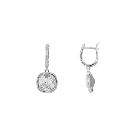 Large Square Cubic Zirconia Stone Earrings