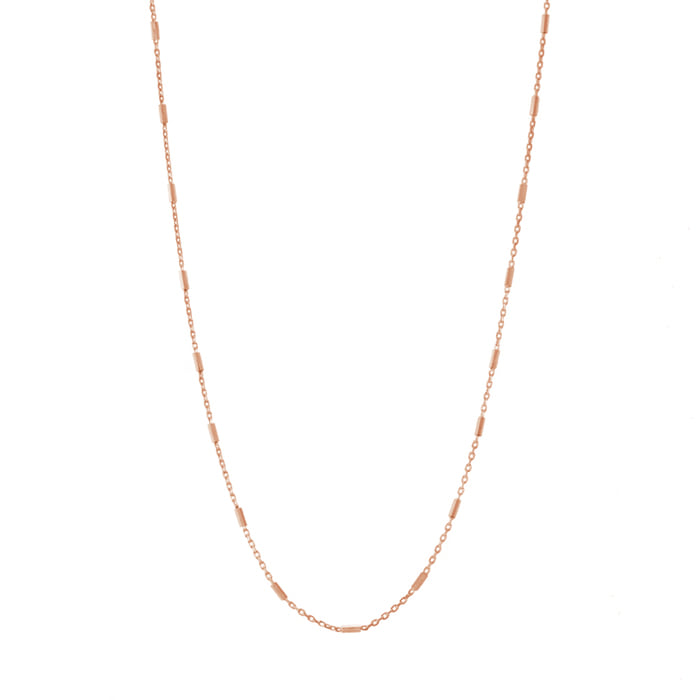 Bar Station Chain Solid 925 Silver Necklace