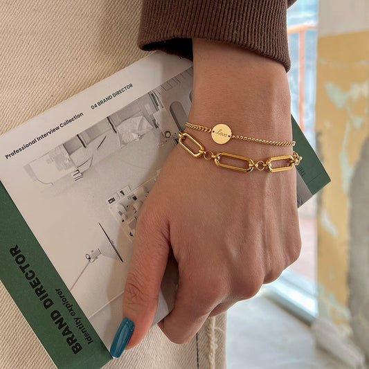 Bold Paper Clip Chain 925 Silver Bracelet