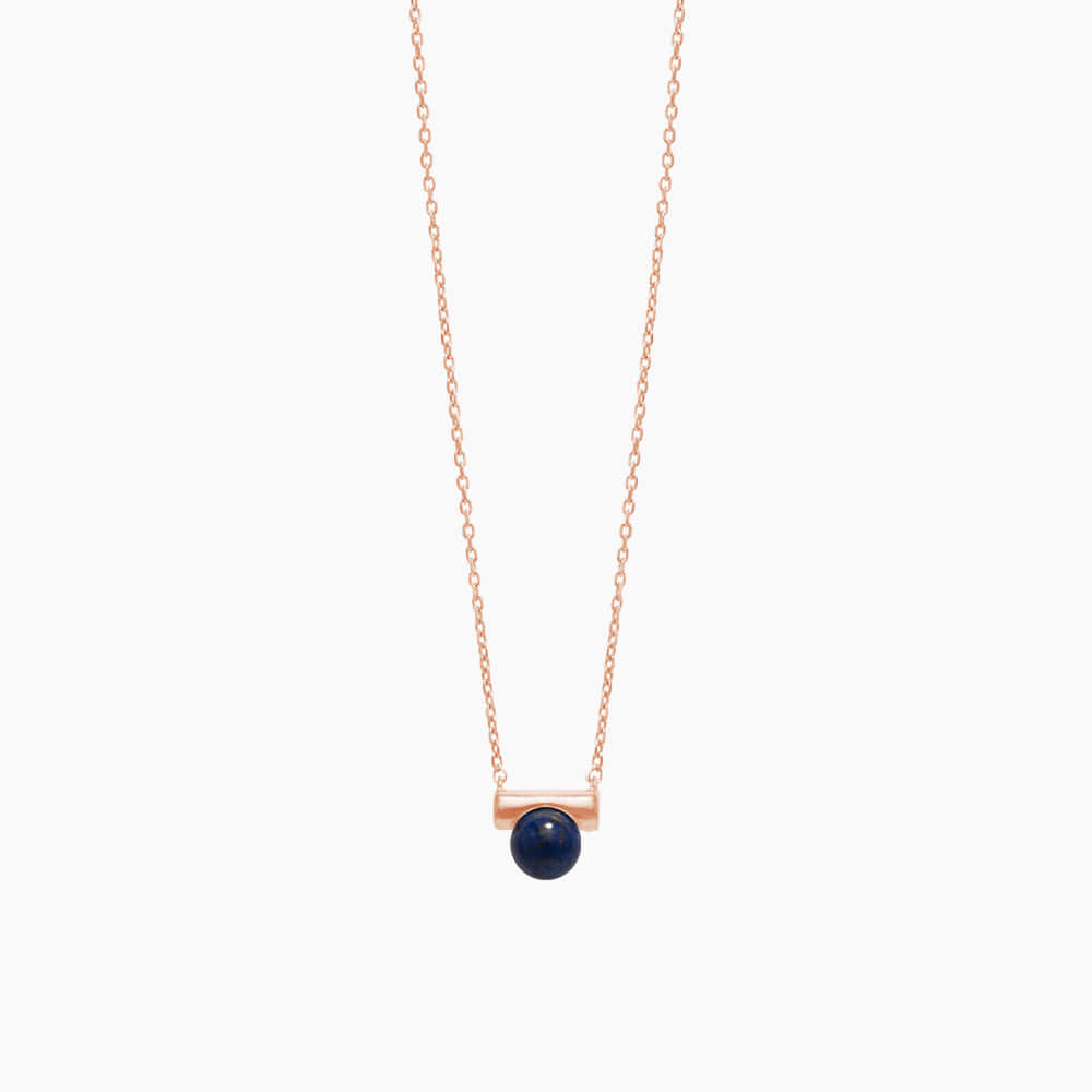 Lapis Gemstone Bar Necklace