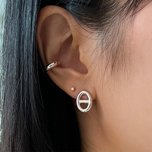 Pig Nose Stud Earrings 925 Silver