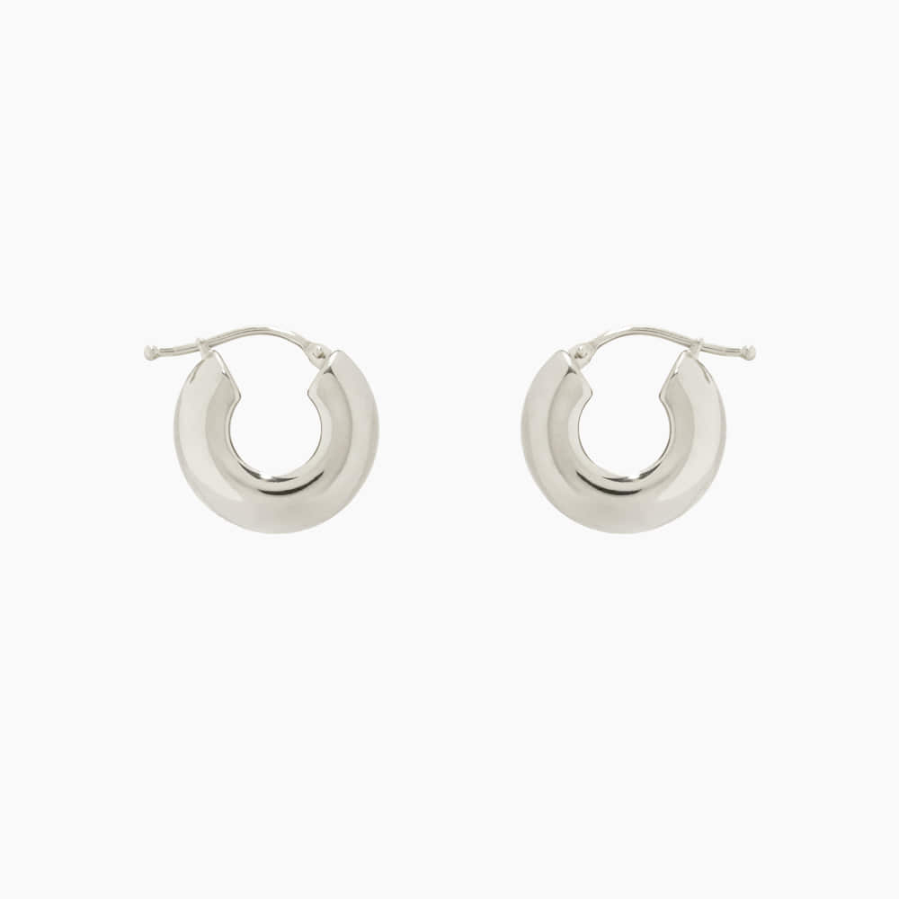 Round Bold Thick Small Hoops Earrings