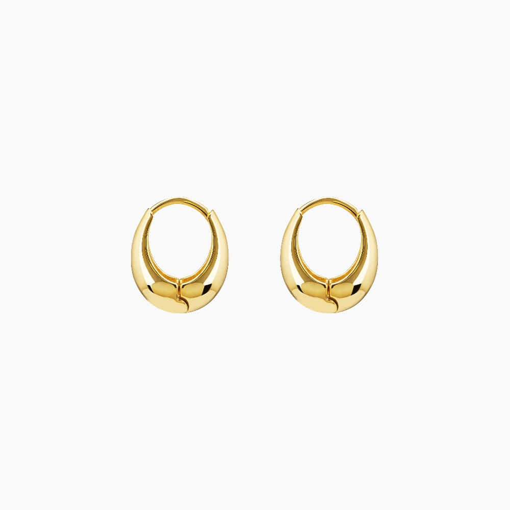 Oval Bold Medium Hoops Earrings