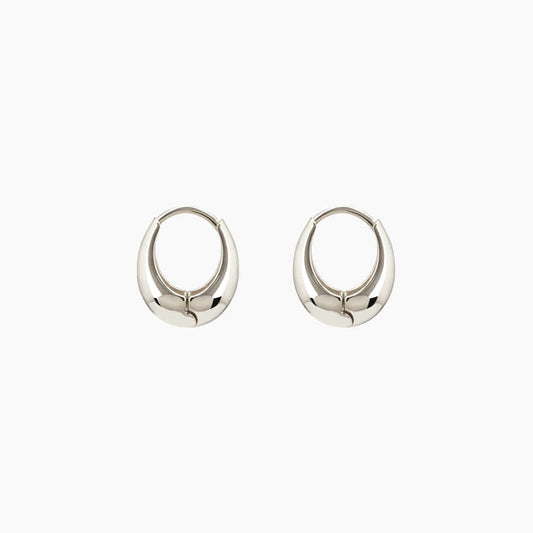 Oval Bold Medium Hoops Earrings
