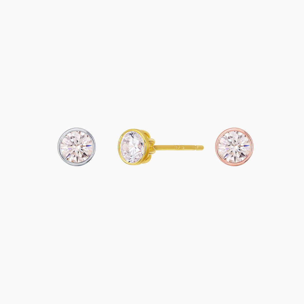 Tiny Cubic Zirconia Stud Earrings Solid 925S