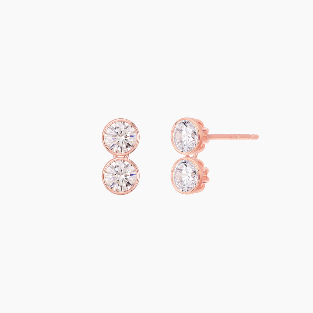 Double Cubic Zirconia Drop Earrings