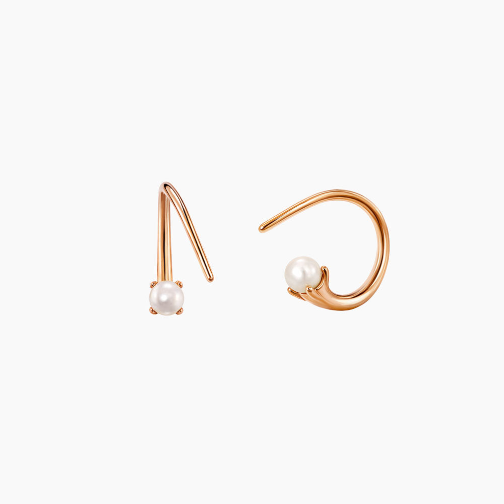 Twisted Conch Spiral Helix Earrings Pearl