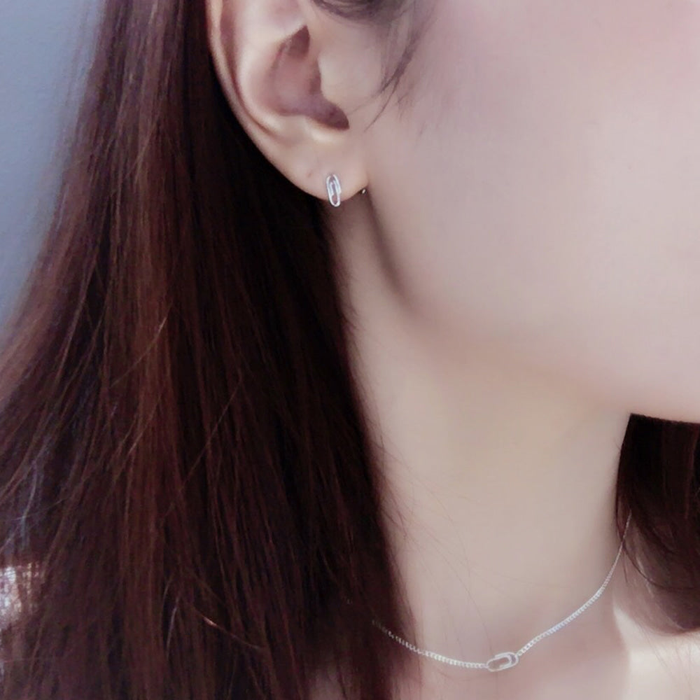 Paperclip Pendant Vine Chain Choker Necklace