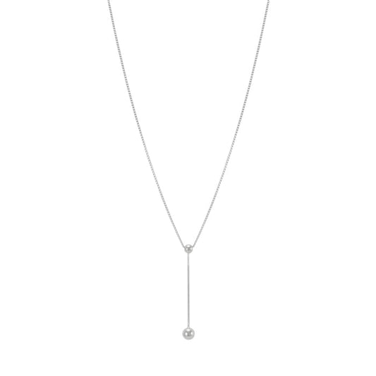 Lariat Y Tiny Ball Connected Necklace