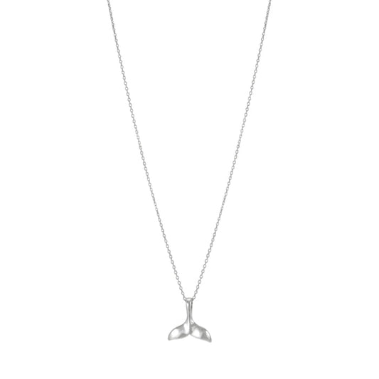 Whale Tail Charm 925 Silver Long Chain Necklace