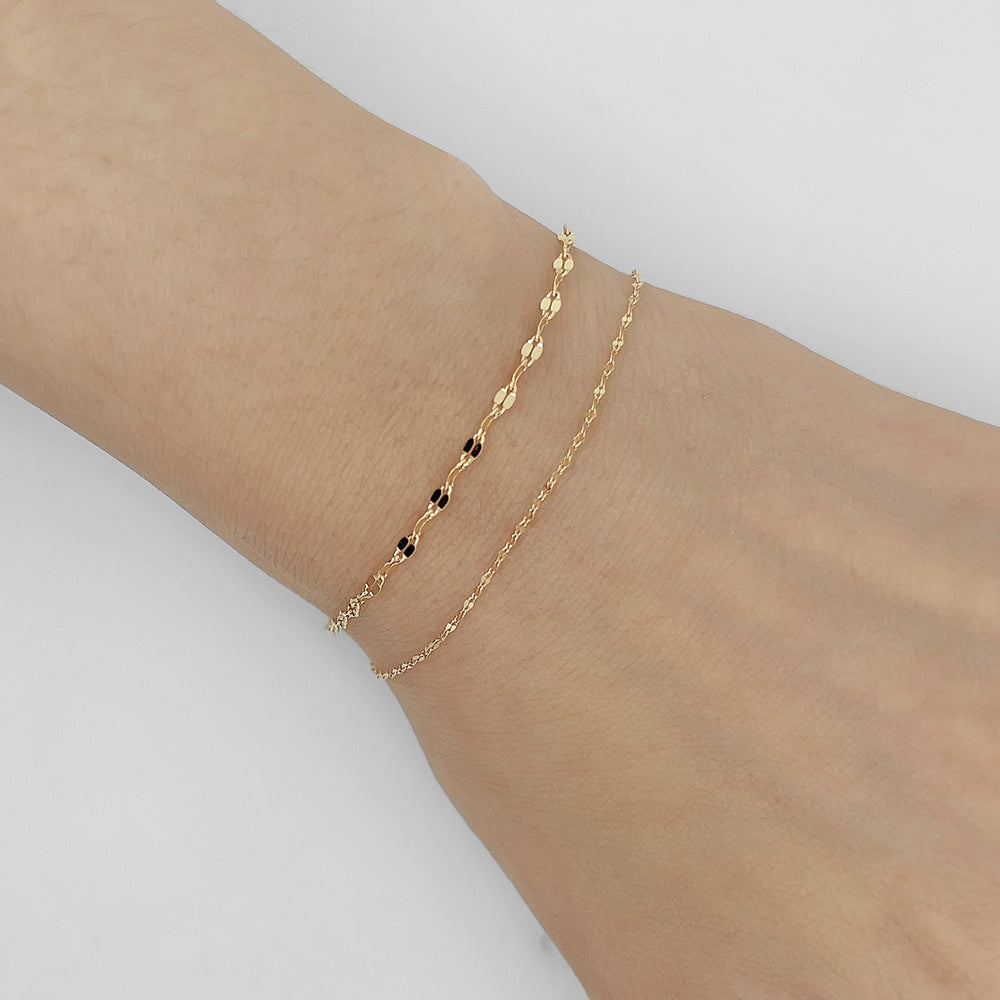 Layered Set thin pig nose Chain Bracelet
