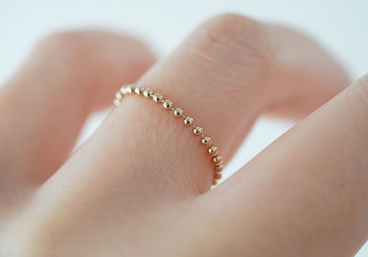 Gold Filled 1.5mm Ball Beaded Flexible Soft Ring