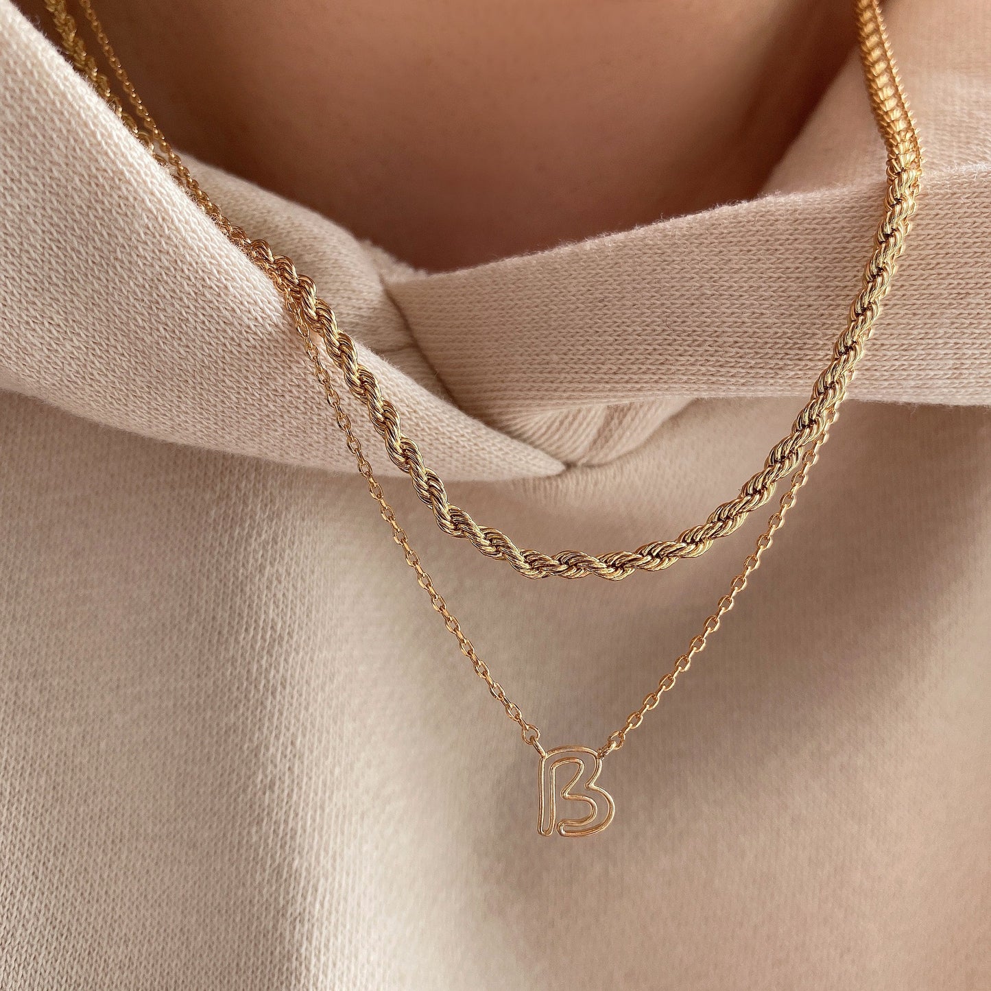 Gold Filled Rope Chain Necklace 14K Yellow Gold 3mm