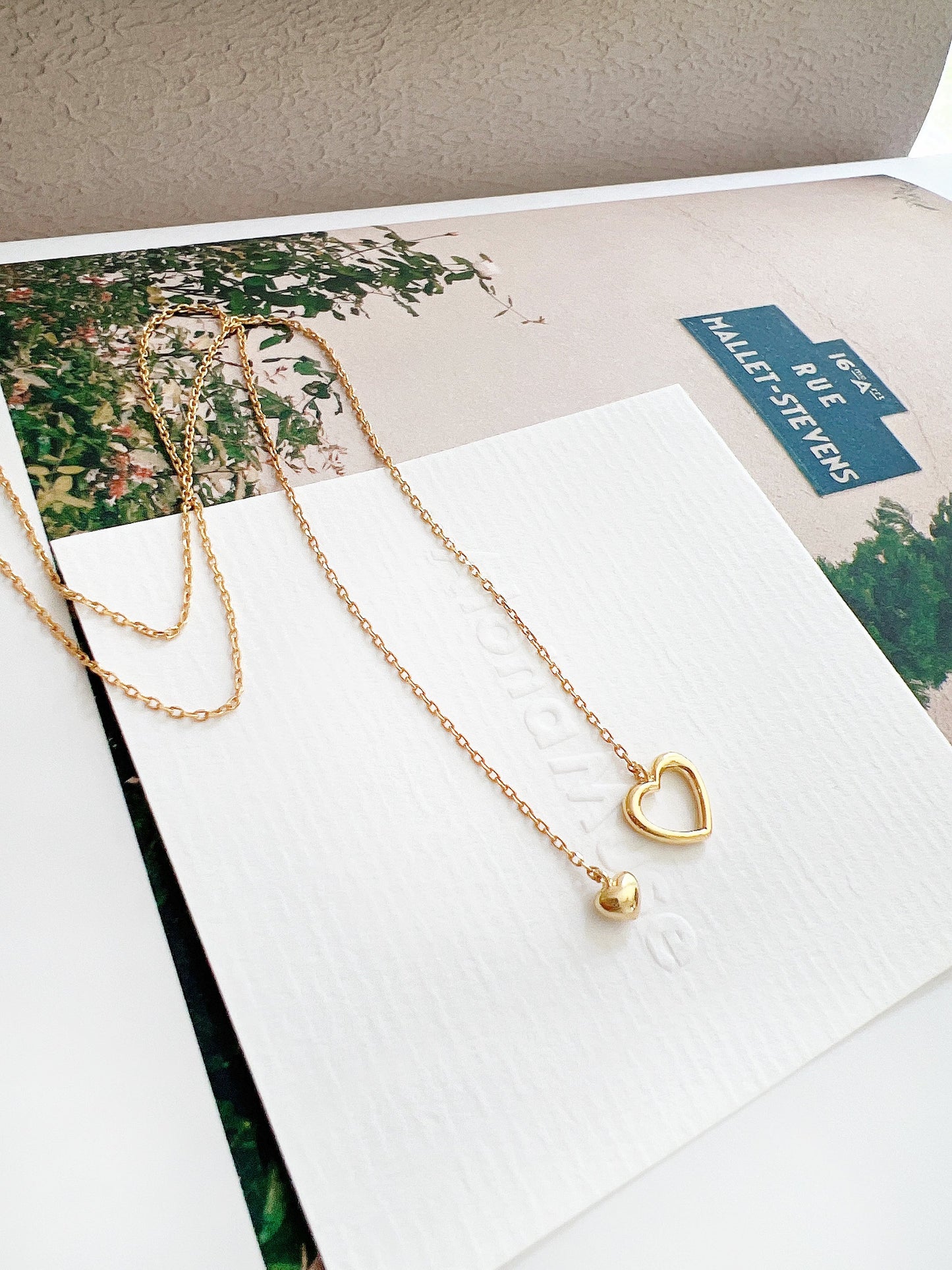 Pull Through Lariat Y Open Heart Necklace