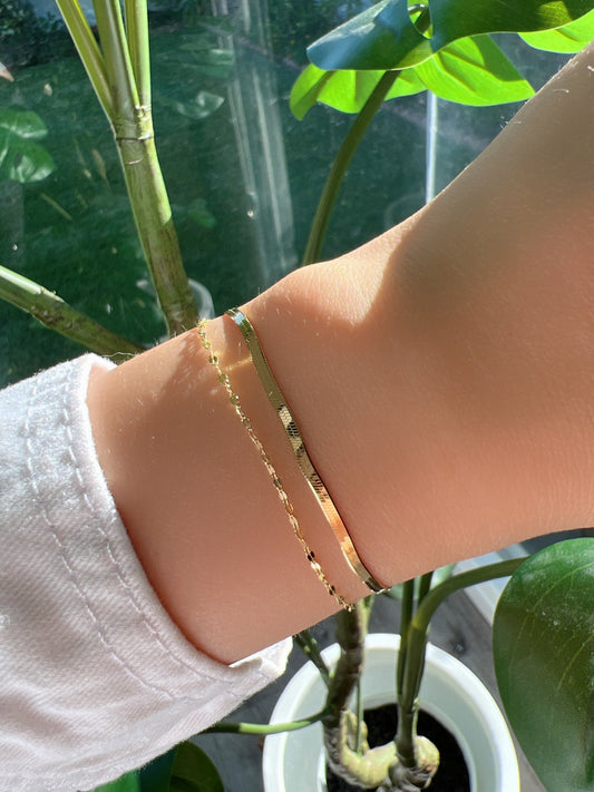 Layered Set Snake Chain Bracelet