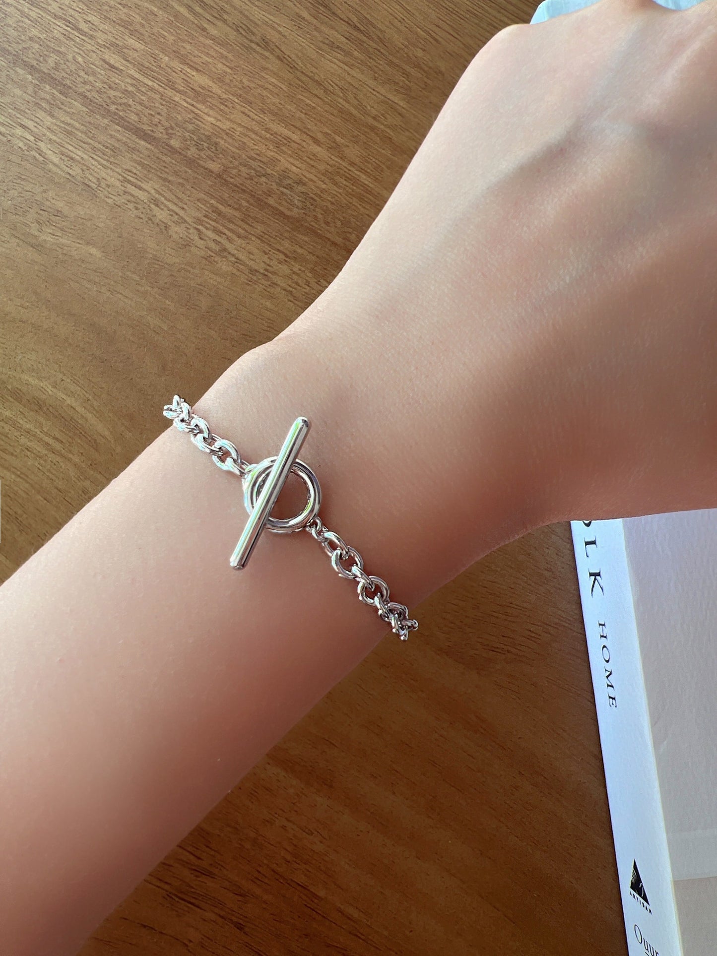Toggle Charm T Bar Bold Chain Bracelet