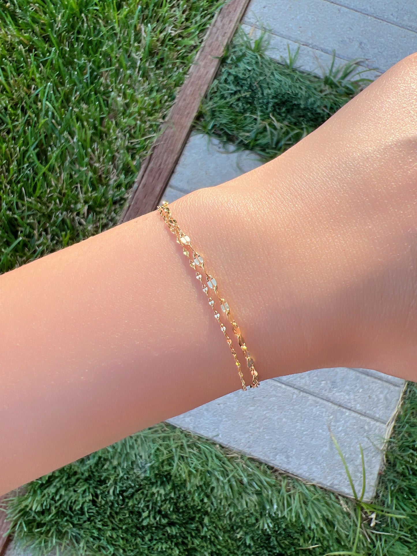 Layered Set thin pig nose Chain Bracelet