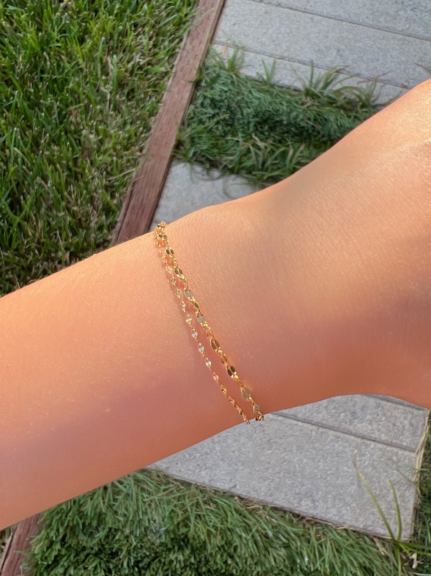 Layered Set thin pig nose Chain Bracelet