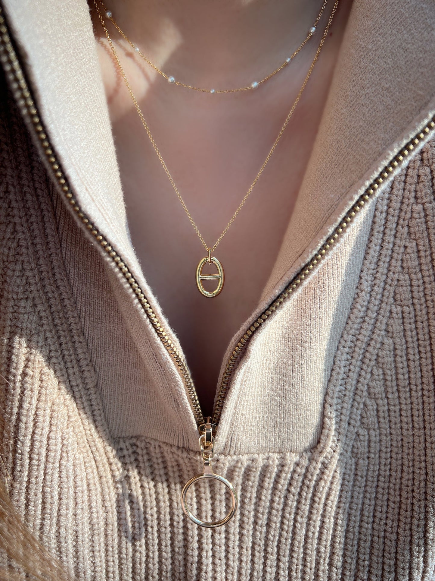 Pig Nose Pendant Long Chain Necklace