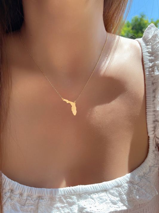 Florida State Map Necklace