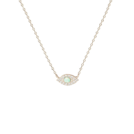 Hamsa Eye Cubic Zirconia Pendant Necklace