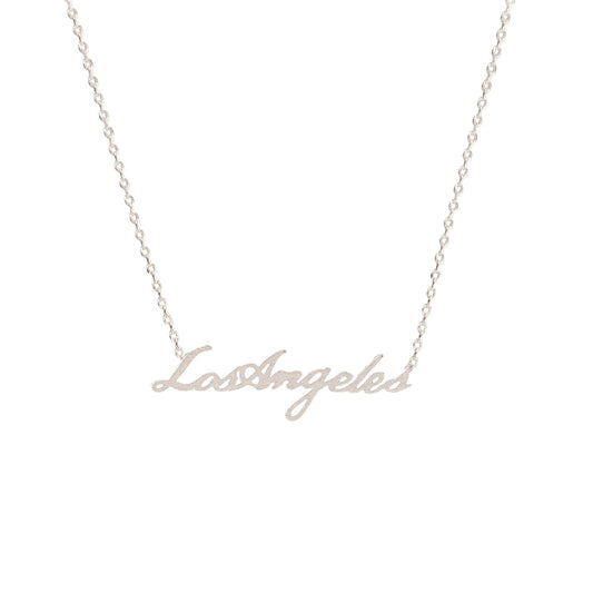 Los Angeles Cursive Handwritten Letter Pendant Necklace