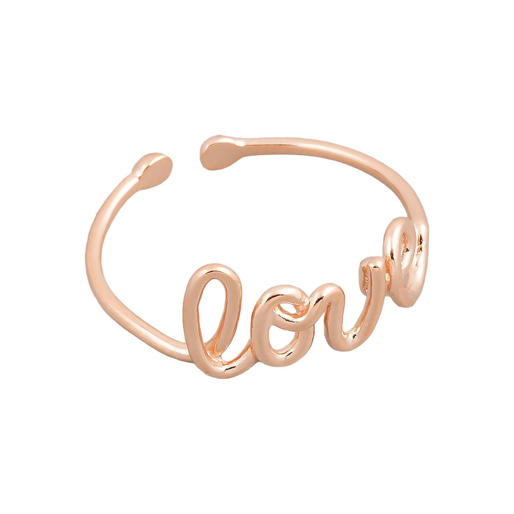 Love Letter Word Wire Adjustable Ring