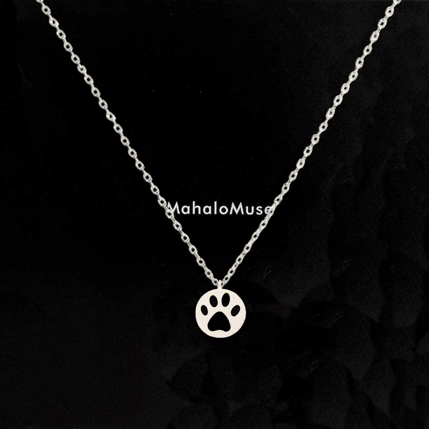 Dog Paw Hollow Coin Necklace