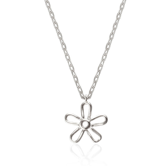 Flower Wire Pendant Necklace