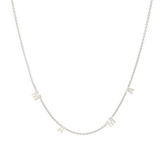 Mama Letter Spaced Station Charm Necklace