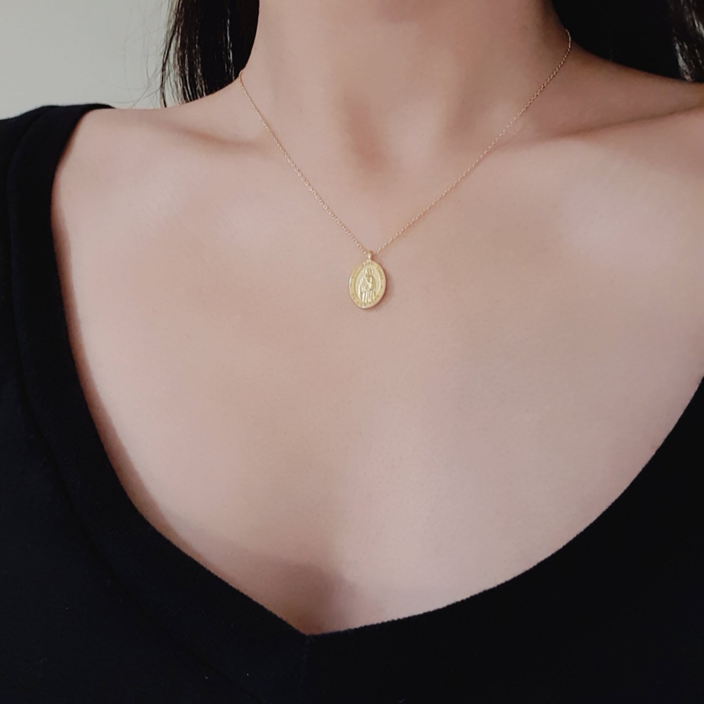 Medallion Pray For Us St Valentine Necklace