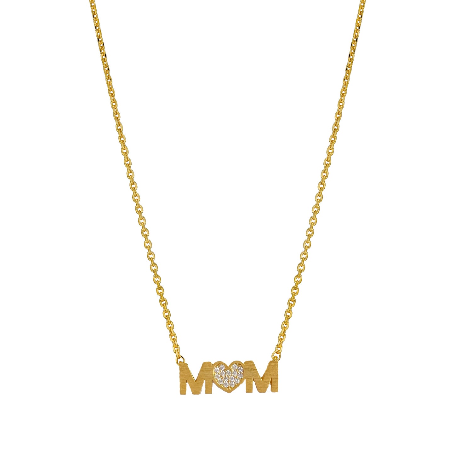 MOM Heart letter cz Pendant Necklace