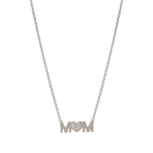 MOM Heart letter cz Pendant Necklace