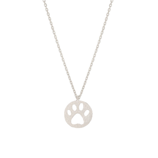 Dog Paw Hollow Coin Necklace