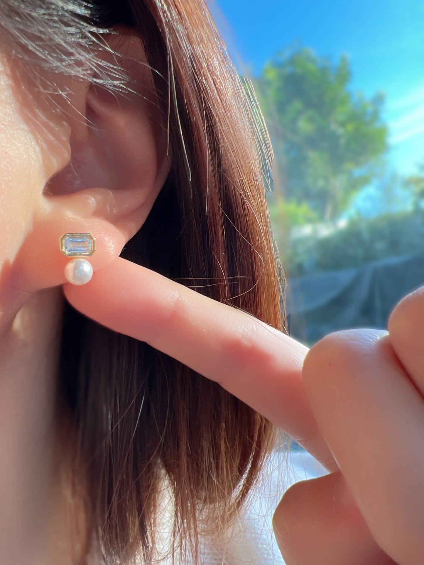 Swarovski Pearl Square Cubic 5mm Stud Earrings