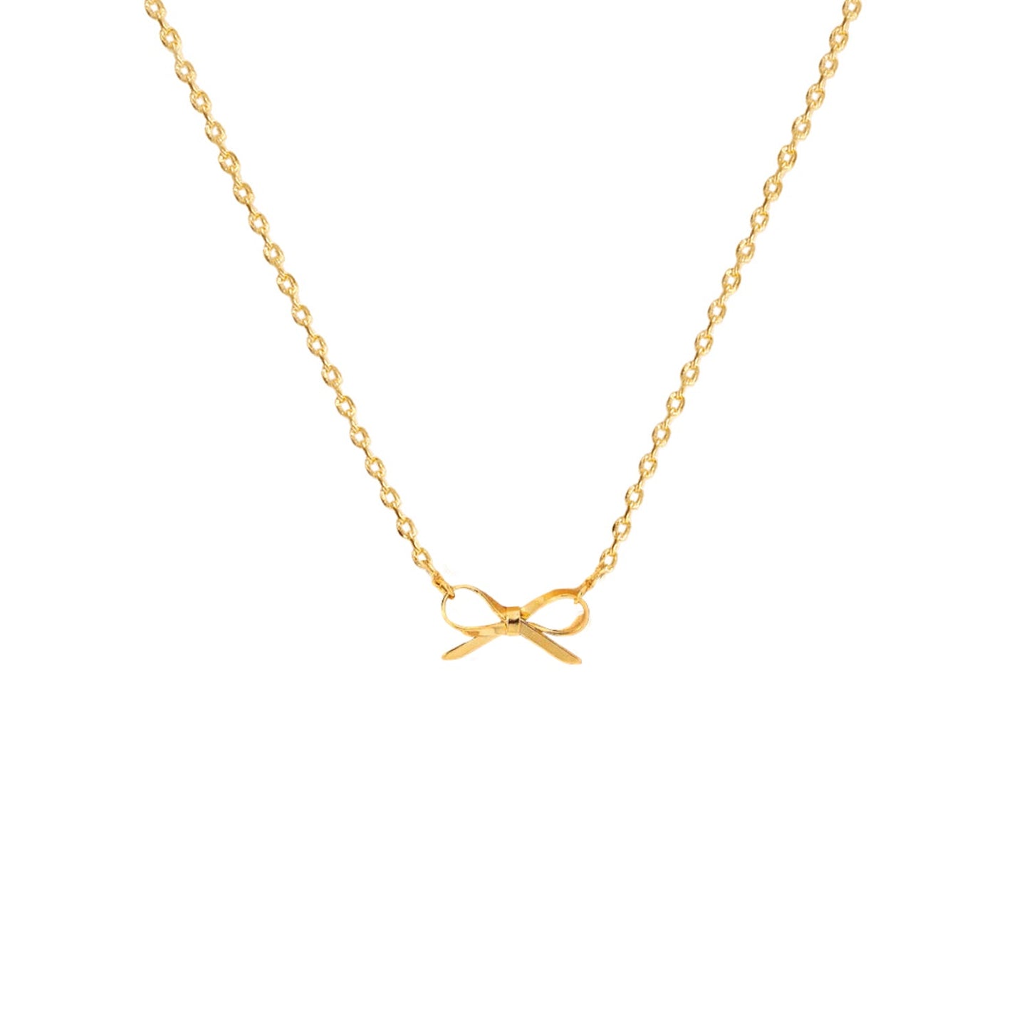 Bow Tie Ribbon Pendant Charm Necklace