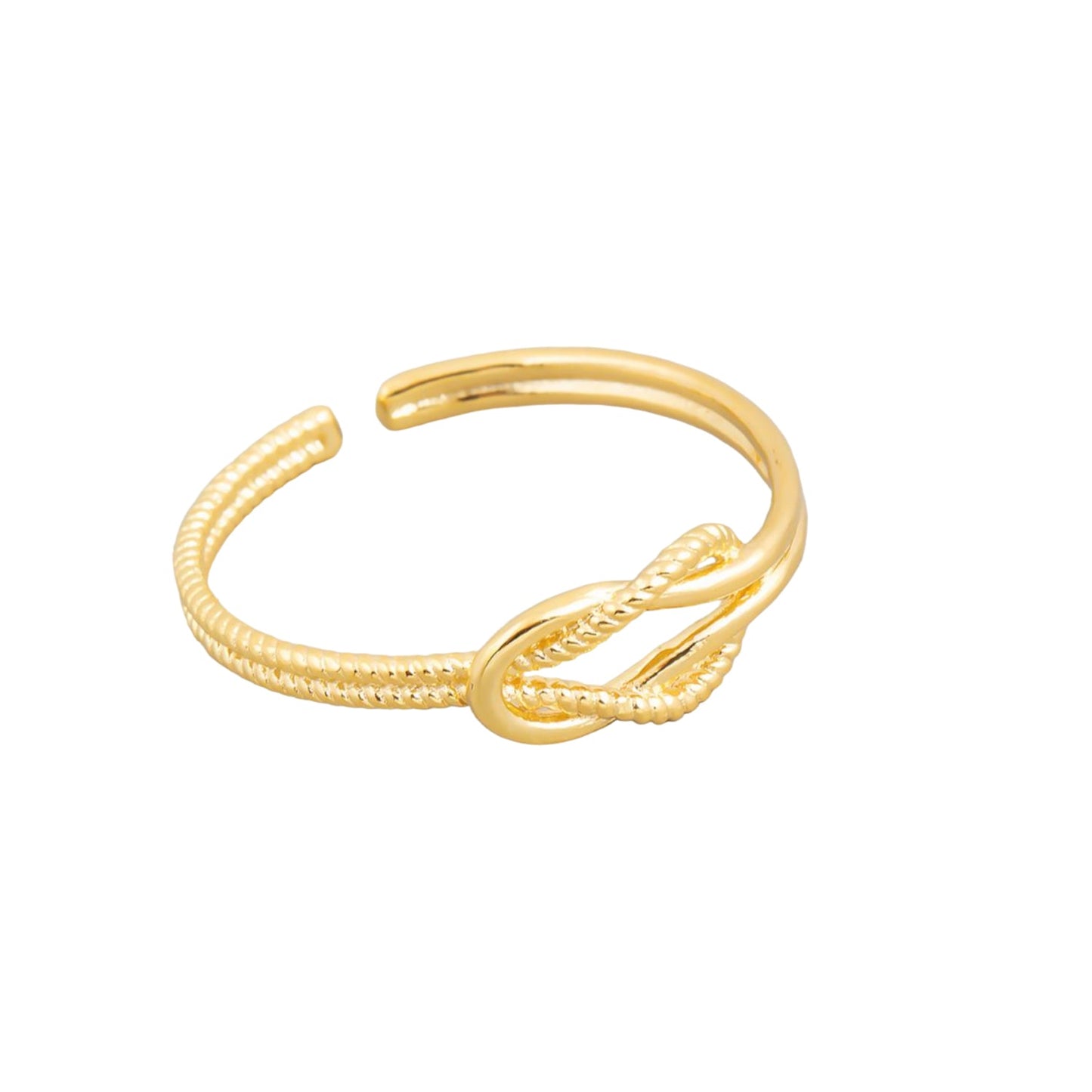 Knot Double Ring Adjustable Open Ring