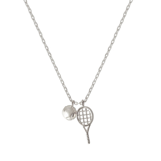 Tennis Racket with Ball Charm Necklace
