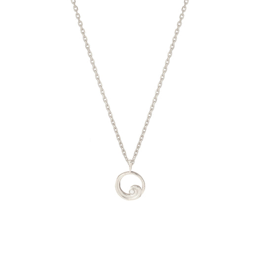 Wave Circle Disc Opal Stone Pendant Necklace